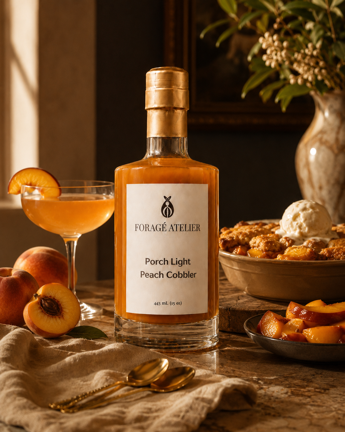 Porch Light Peach Cobbler Syrup